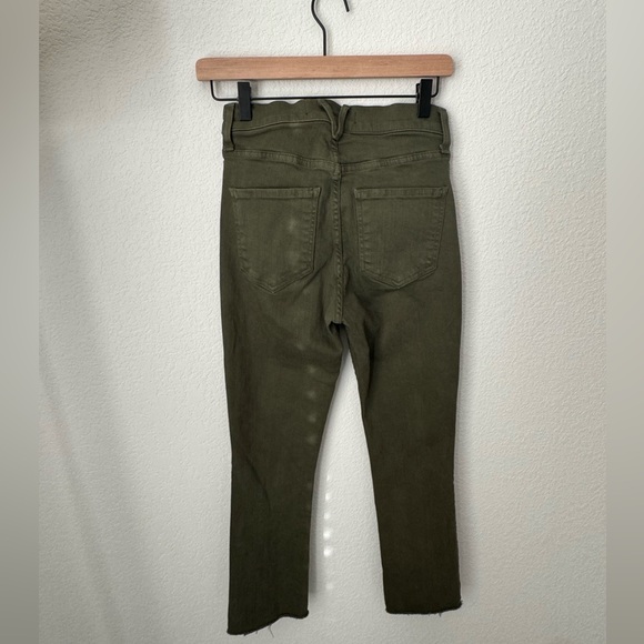 Veronica Beard Carly High Rise Kick Flare Jean in Olive Stone - Picture 4 of 11